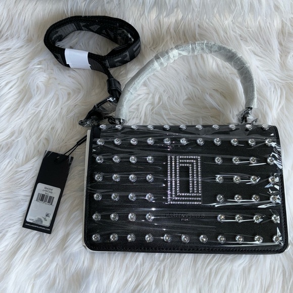 Karl Lagerfeld Paris Simone Gem-Studded Crossbody Bag - Picture 3 of 11